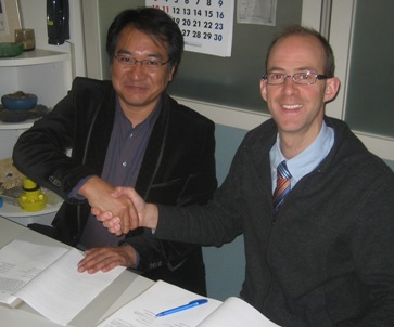 Paul Rogger, JRTL & Wakai-san, CADEX signing Woodpecker Agreement